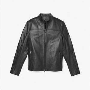 Black Lightweight Shirt Jacket with Stand-Up Collar